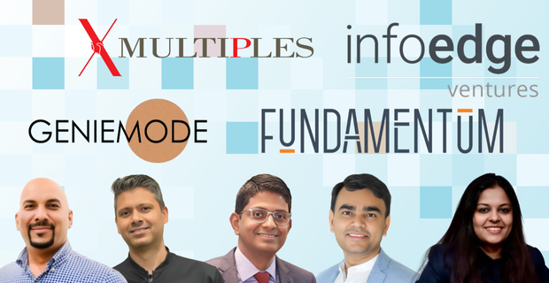 Amit Sharma and Tanuj Gangwani, Founders of Geniemode, Sridhar Sankararaman, MD, Multiples, Ashish Kumar, Co-Founder and GP, Fundamentum and Kitty Agarwal, Partner at Info Edge Ventures.